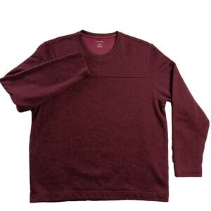 Van Heusen Mens Regular Fit Burgundy Long Sleeve Crew NeckPull Over Sweater - XL